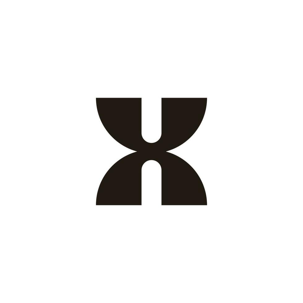 brev h x enkel geometrisk logotyp vektor
