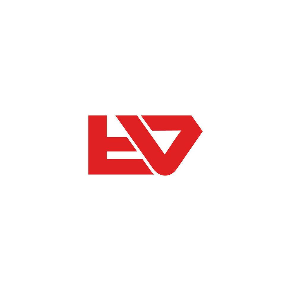 brev TV röd geometrisk logotyp vektor