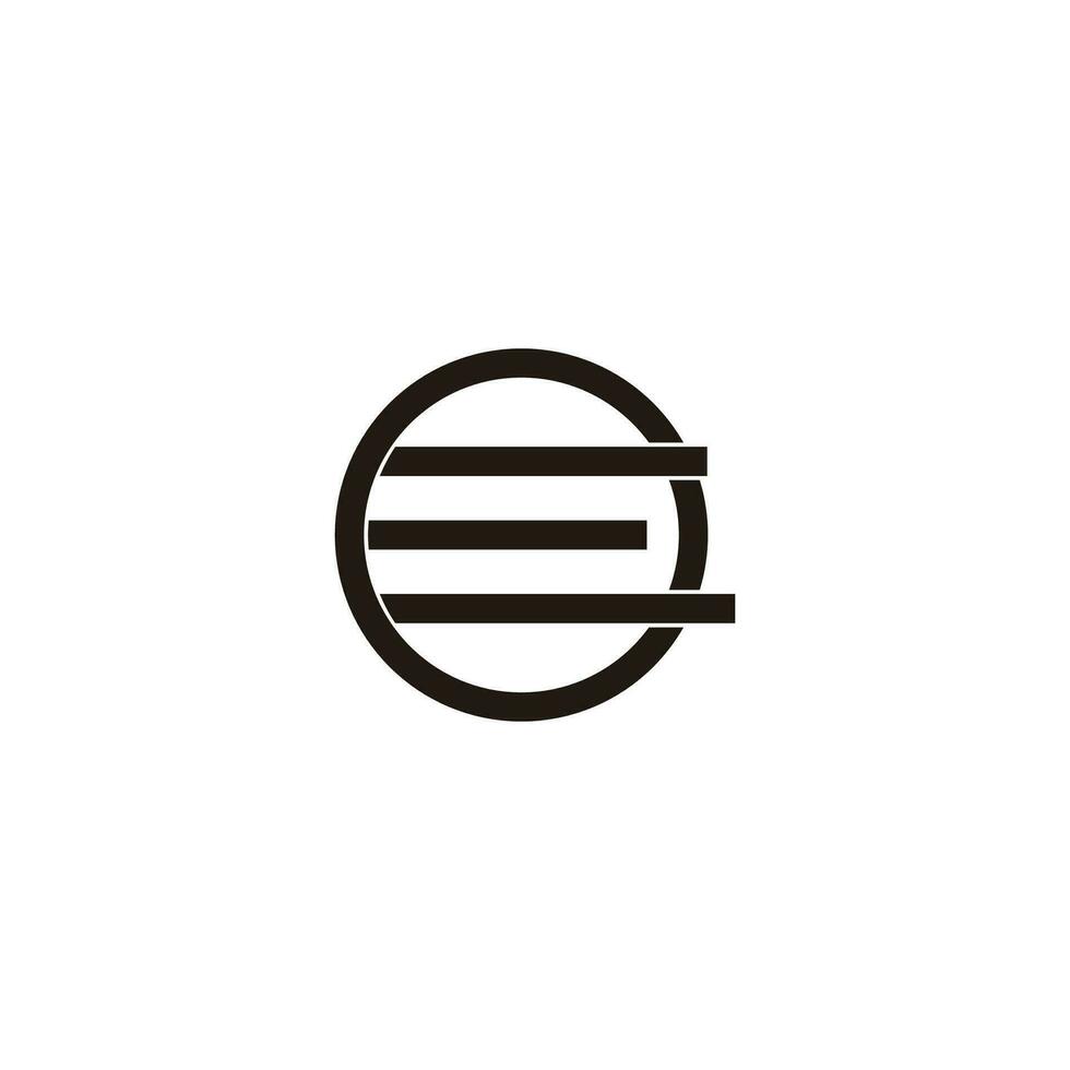 Brief e Bewegung schnell Kreis Logo Vektor