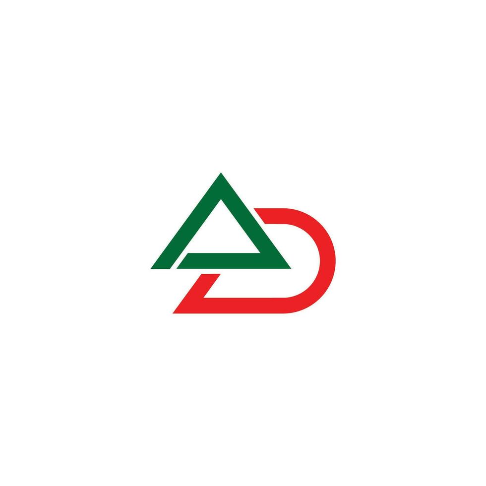 brev ad triangel enkel geometrisk linje logotyp vektor
