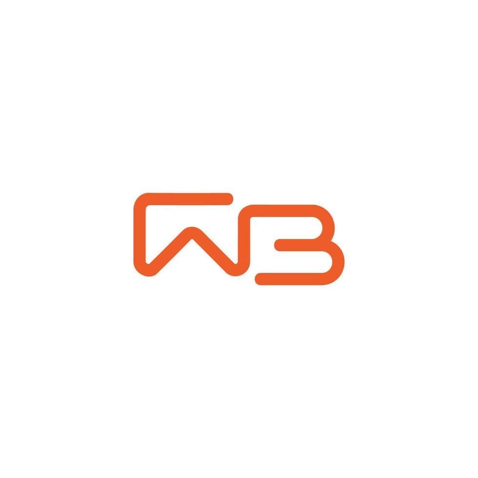 Brief wb Monoline Symbol geometrisch Logo Vektor