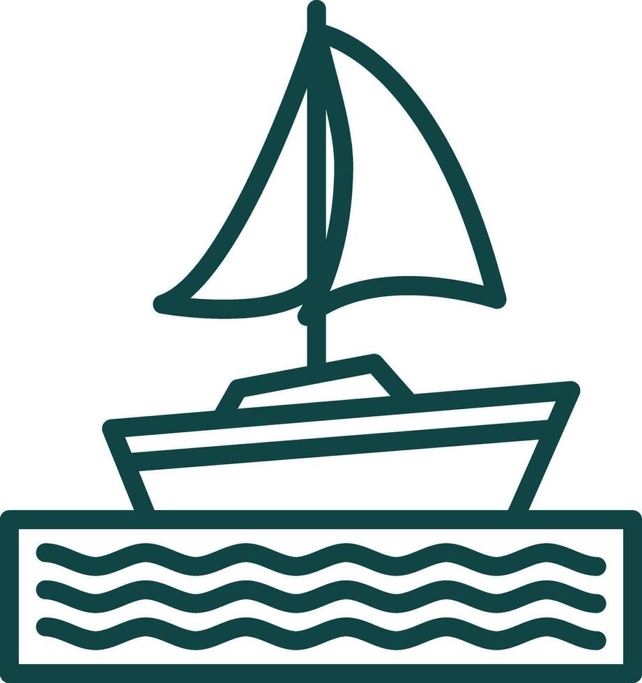 Segelboot-Vektor-Icon-Design vektor