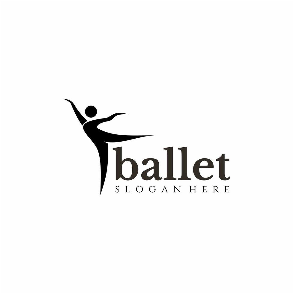 Ballett Logo Silhouette Konzept Design vektor