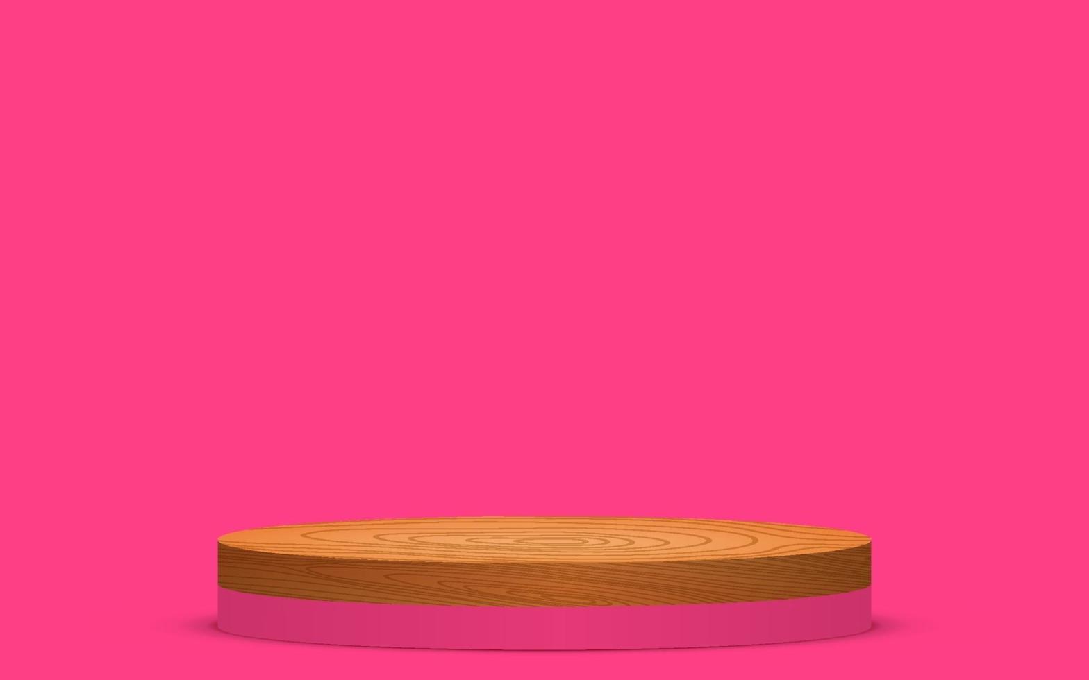 träpallen på den rosa pallen i det rosa rummet vektor