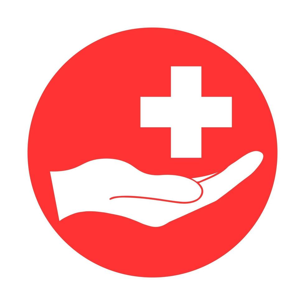 Kreuz Gesundheitssymbol einfaches Symbol. Illustration der Hand vektor