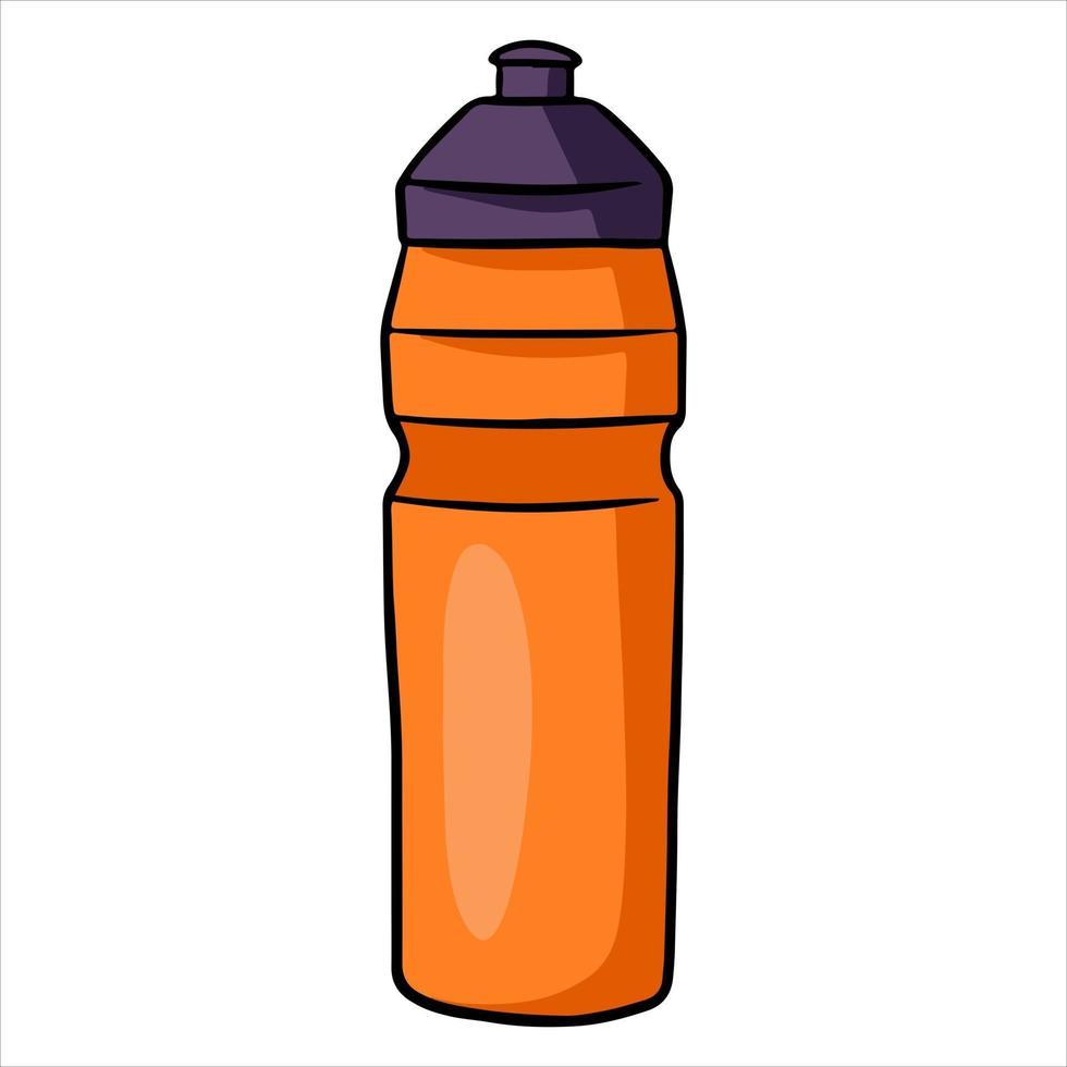 Sportwasserflasche praktische Wasserflasche für sportliche Aktivitäten im Cartoon-Stil vektor