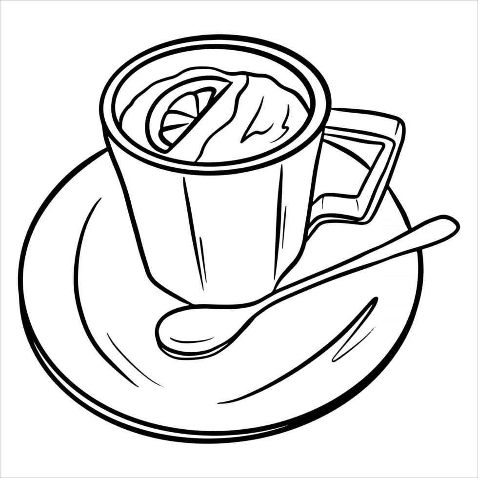 Kaffee in einer Tasse Kaffee mit Milch in einer Tasse Café ein Restaurant Cartoon-Stil vektor