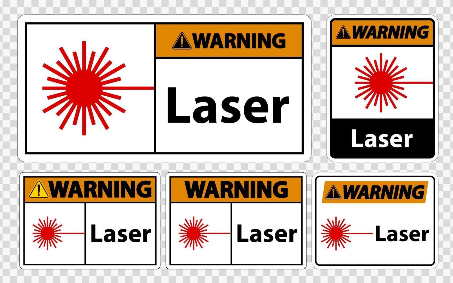 Warnlasersymbolzeichen Symbolzeichen isolieren auf transparentem Hintergrund vektor