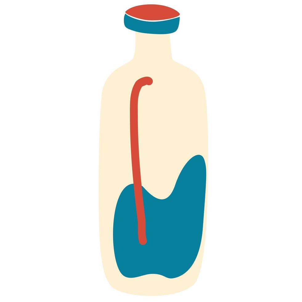 Flasche Milch Symbol für Zeitschriften Bücher Poster Postkarten decken Menüs Webseiten isoliert auf weißem Hintergrund Vektor-Illustration im Cartoon-Stil vektor