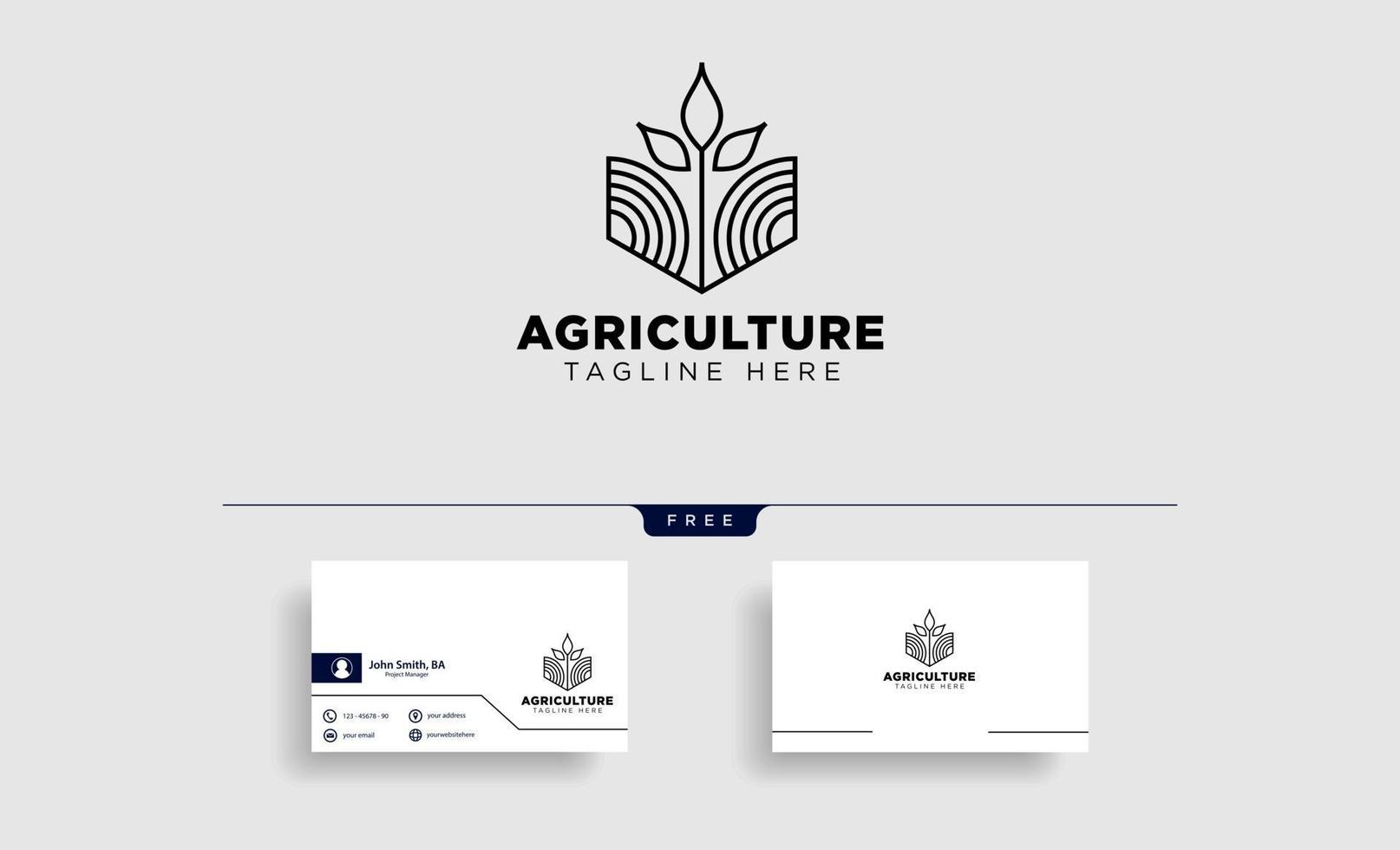 jordbruk eko natur grön linje konst logotyp mall ikon element isolerad vektor