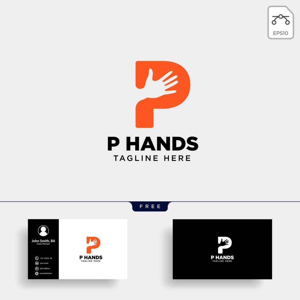 minimal p brev initial hand logotyp mall vektor illustration ikon element isolerad vektor