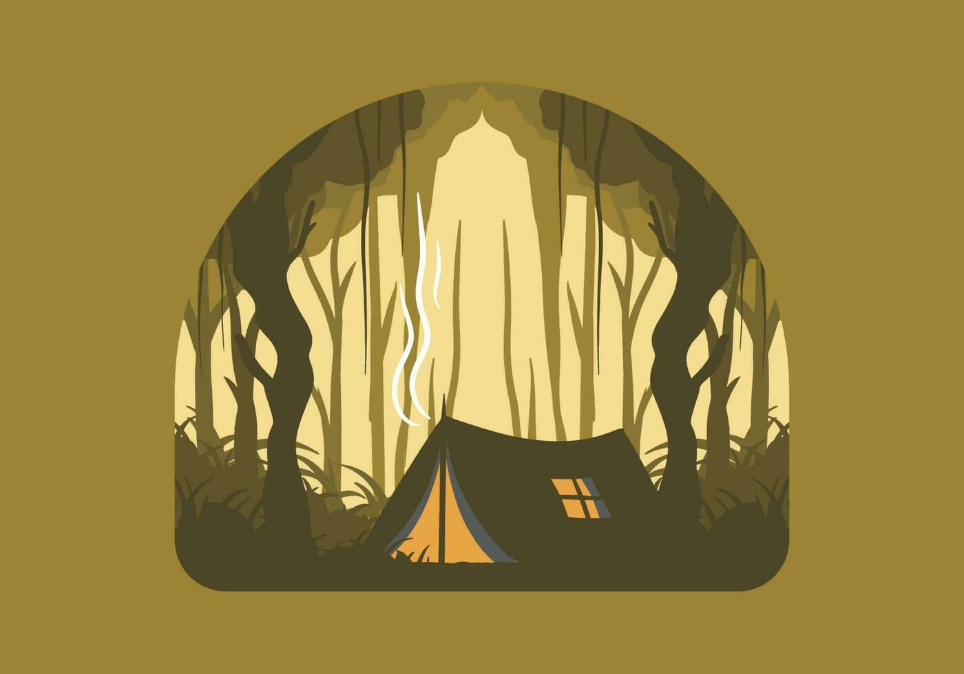 bunt eben Illustration von Camping im das Urwald vektor