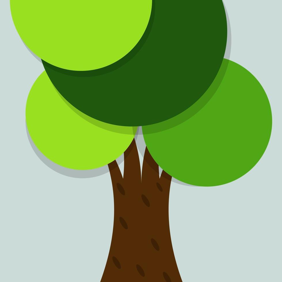 träd ikon grön med vackra blad vektor