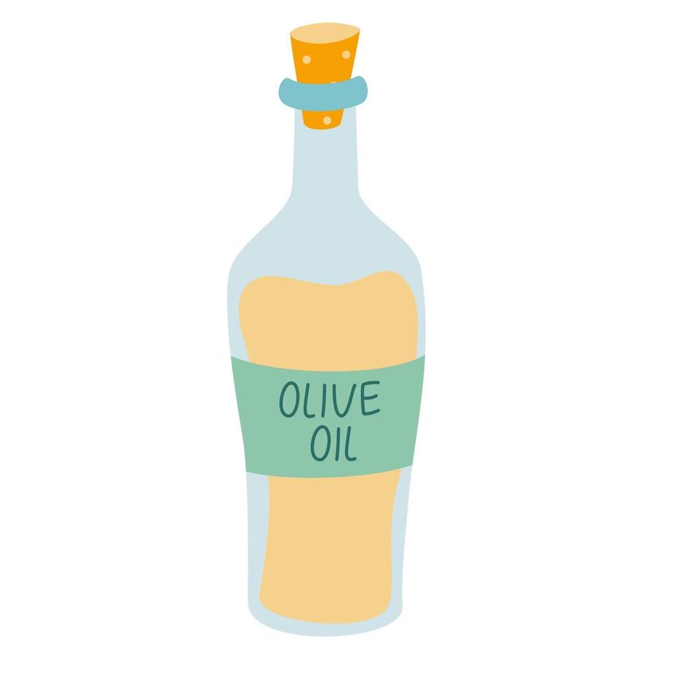 flaska olivolja ikon flaska för matlagning platt tecknad vektorillustration av olivolja flaska för webben vektor