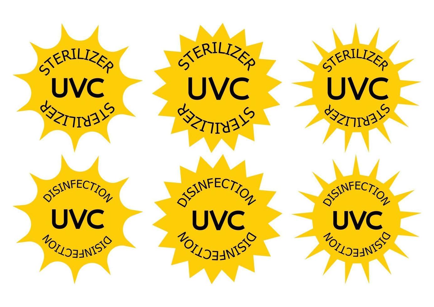 Hinweisschild für Hygienegeräte für UV-Sterilisatoren und Desinfektionsstempel vektor