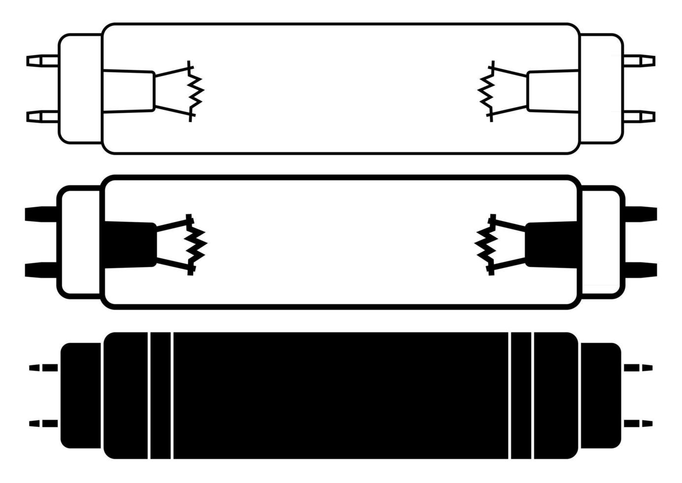 bakterizide Lampen Symbole UV-Licht Desinfektion UV-Sterilisation von Luft und Oberflächen vektor