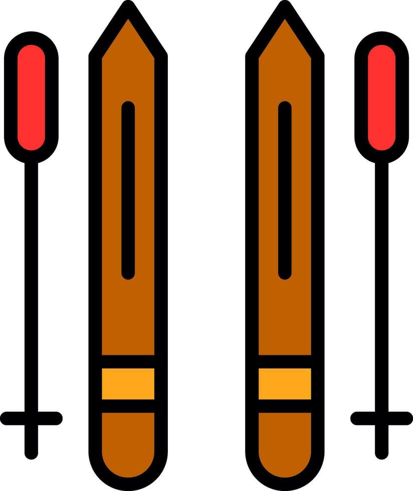 åka skidor poler vektor ikon design