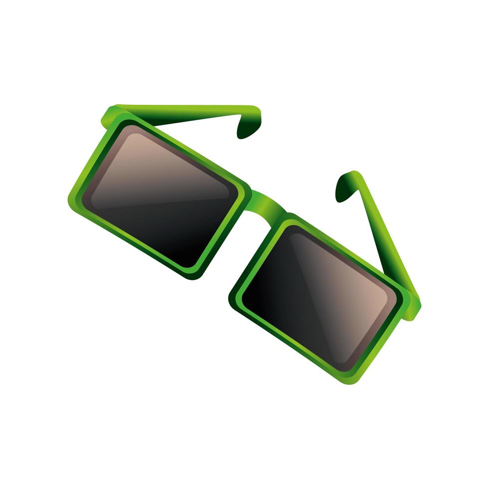 Sonnenbrille mit grünem Rahmen Modeikone detaillierten Stil vektor