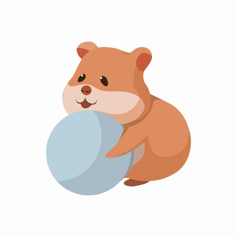 niedlicher Hamster mit Ball Clipart Vektor-Design vektor