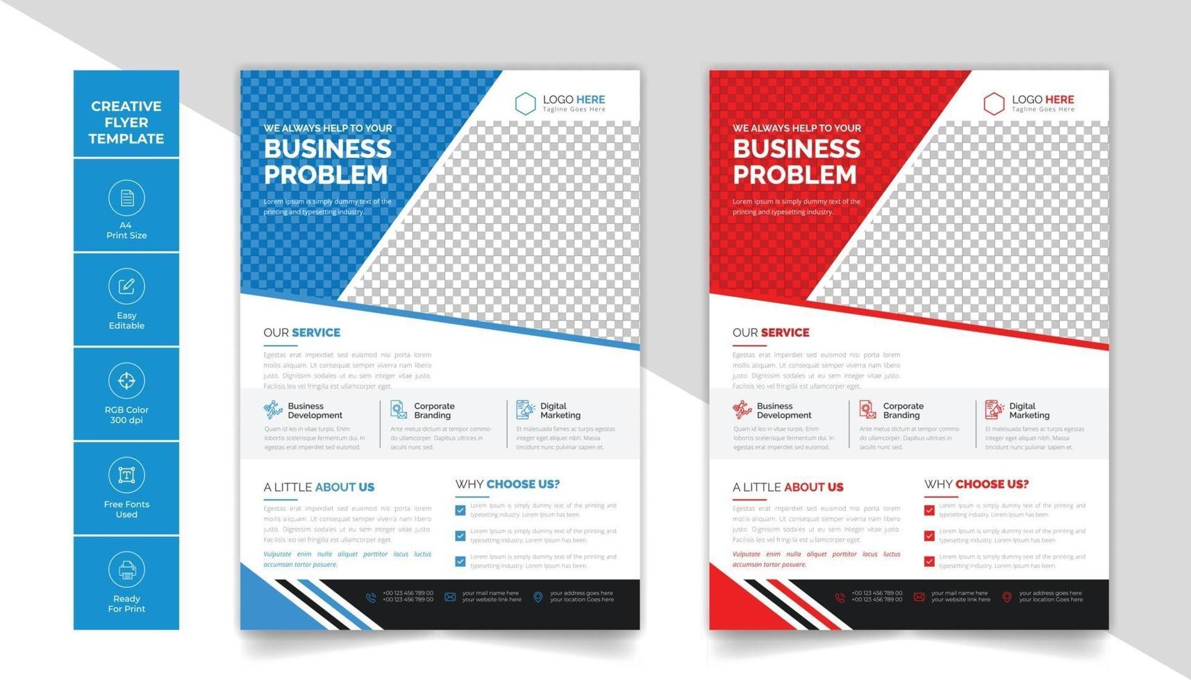 Corporate Business Flyer Design Layout mit attraktiven Farbschema vektor