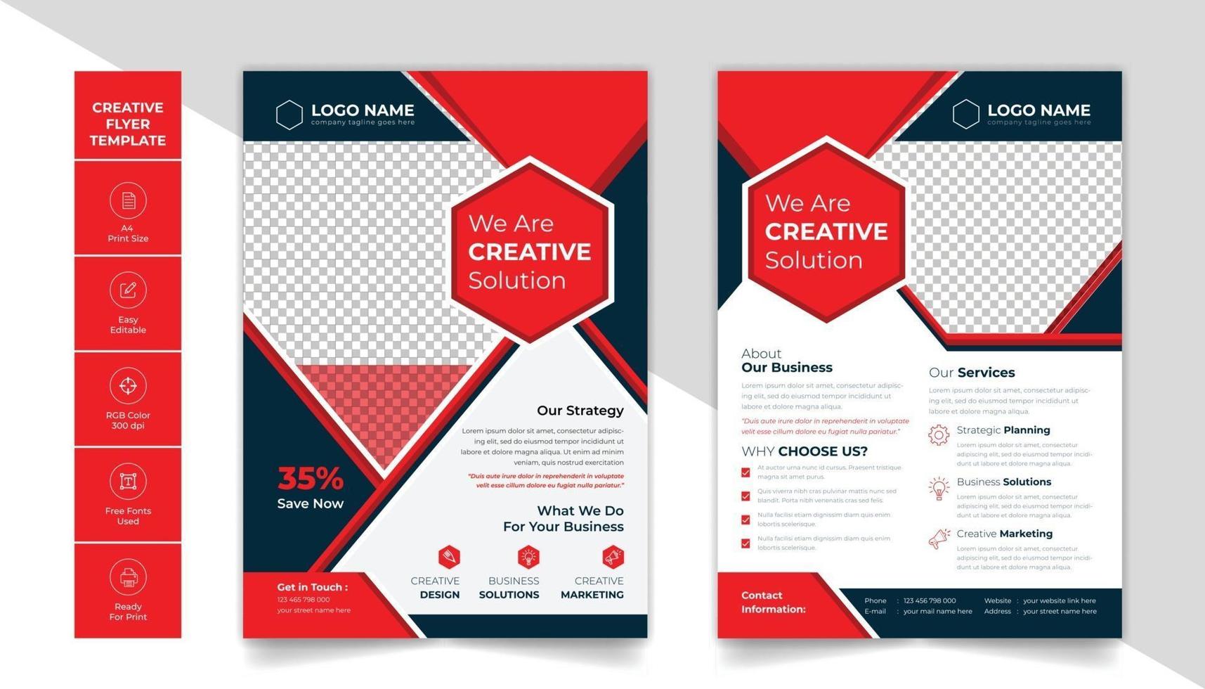 Corporate Business Flyer Design Layout mit attraktiven Farbschema vektor