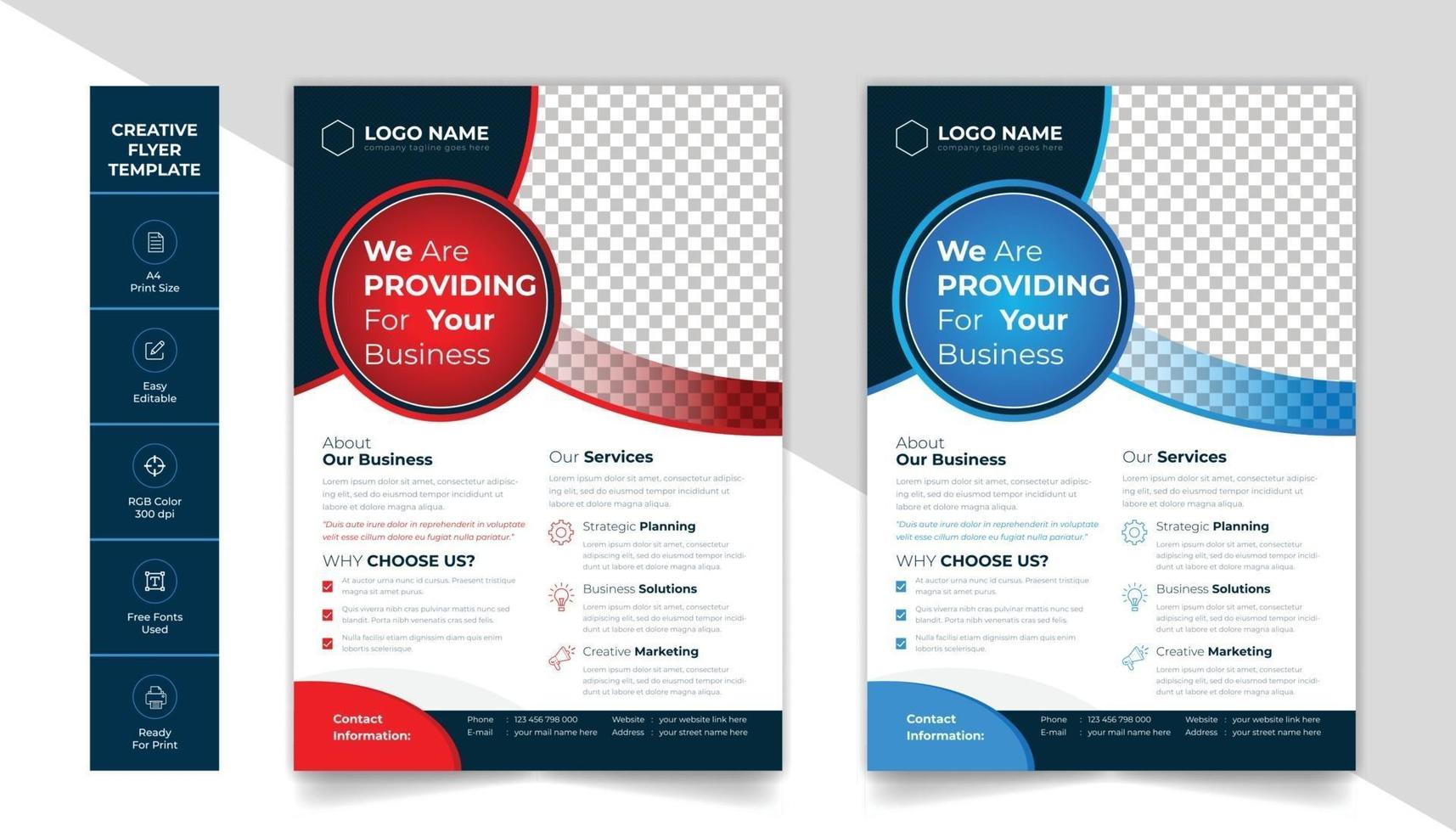 Corporate Business Flyer Design Layout mit attraktiven Farbschema vektor