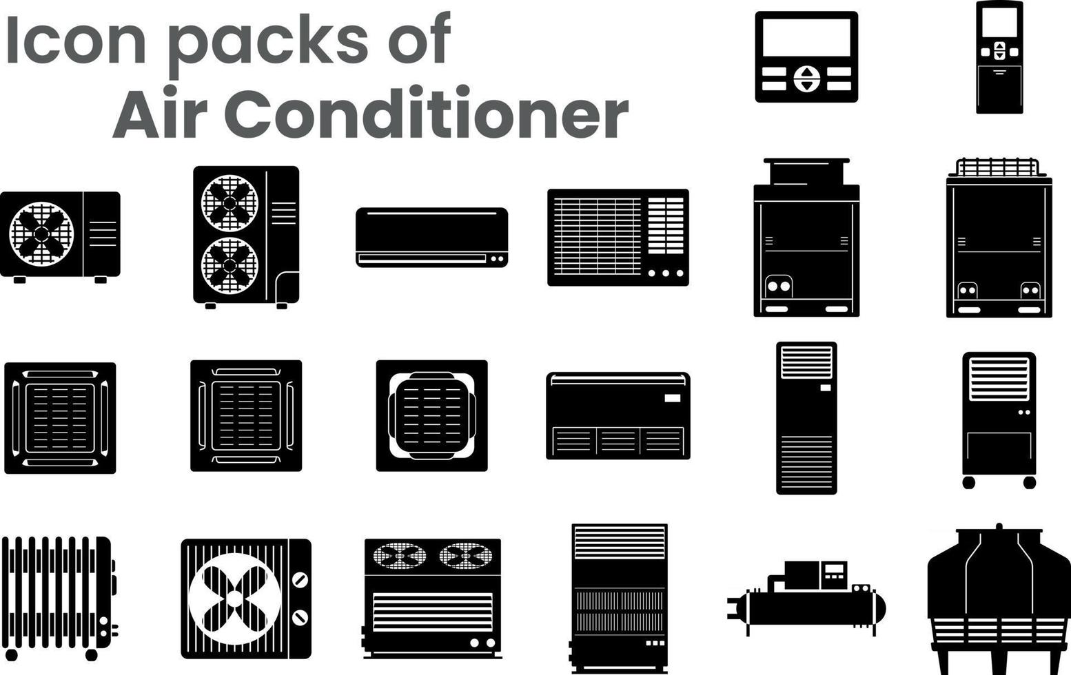 Icon-Packs mit Klimaanlagen vektor