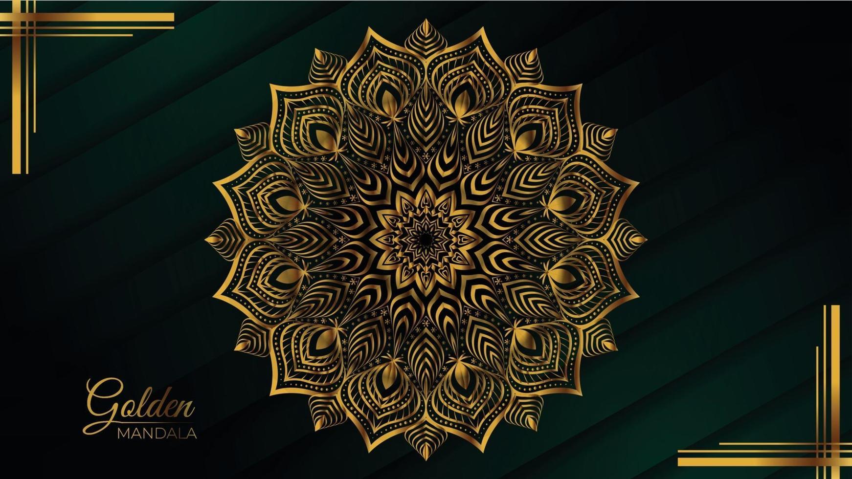 abstrakt vacker gyllene mandala design bakgrund för gratulationskort inbjudan och bakgrund många mall vektor