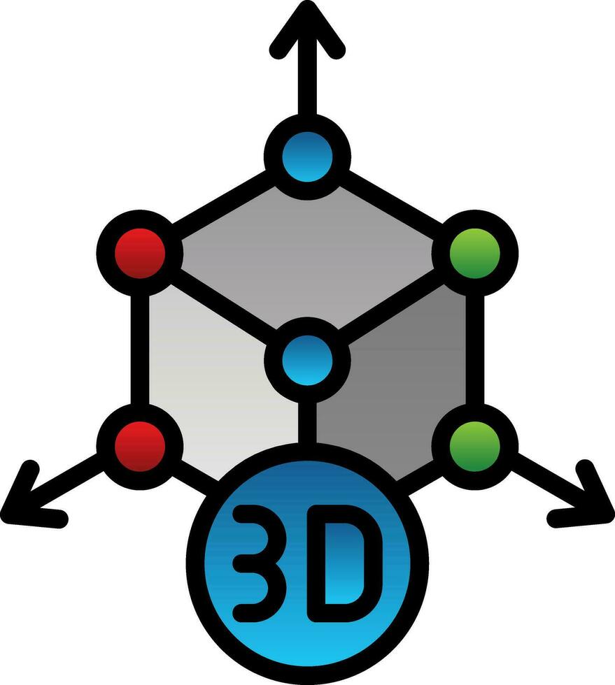 3D-Modellierungsvektor-Icon-Design vektor