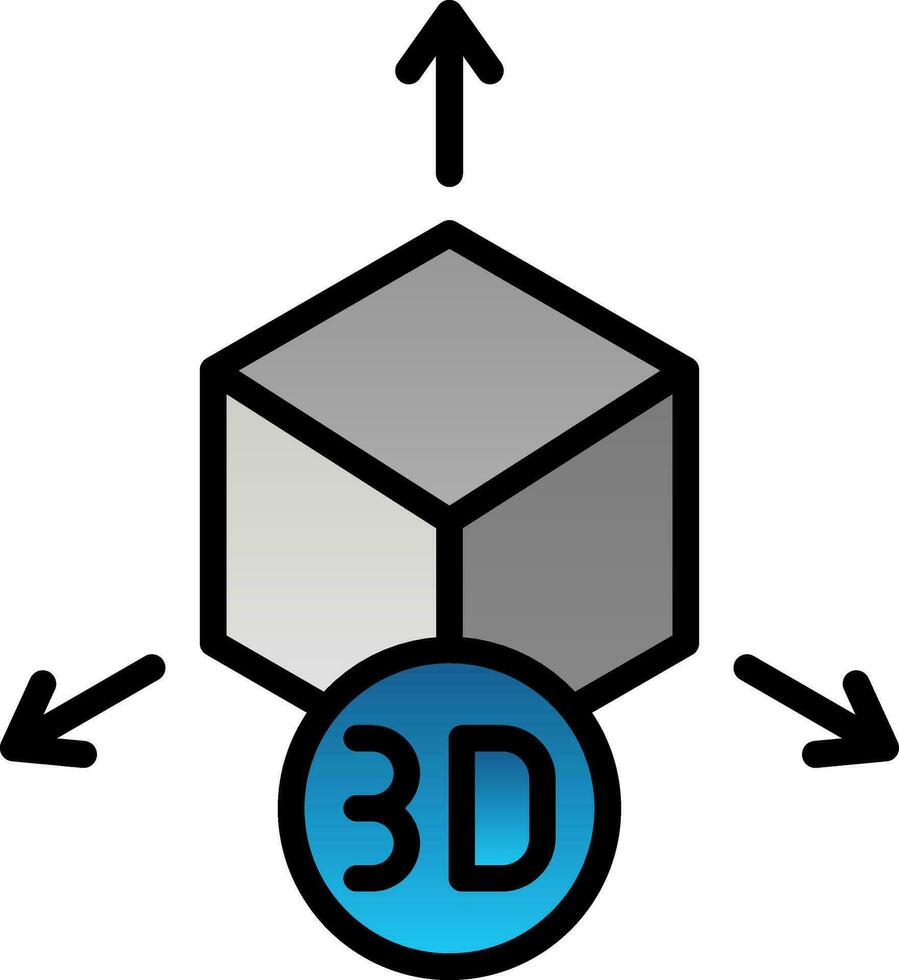 3D-Modell-Vektor-Icon-Design vektor
