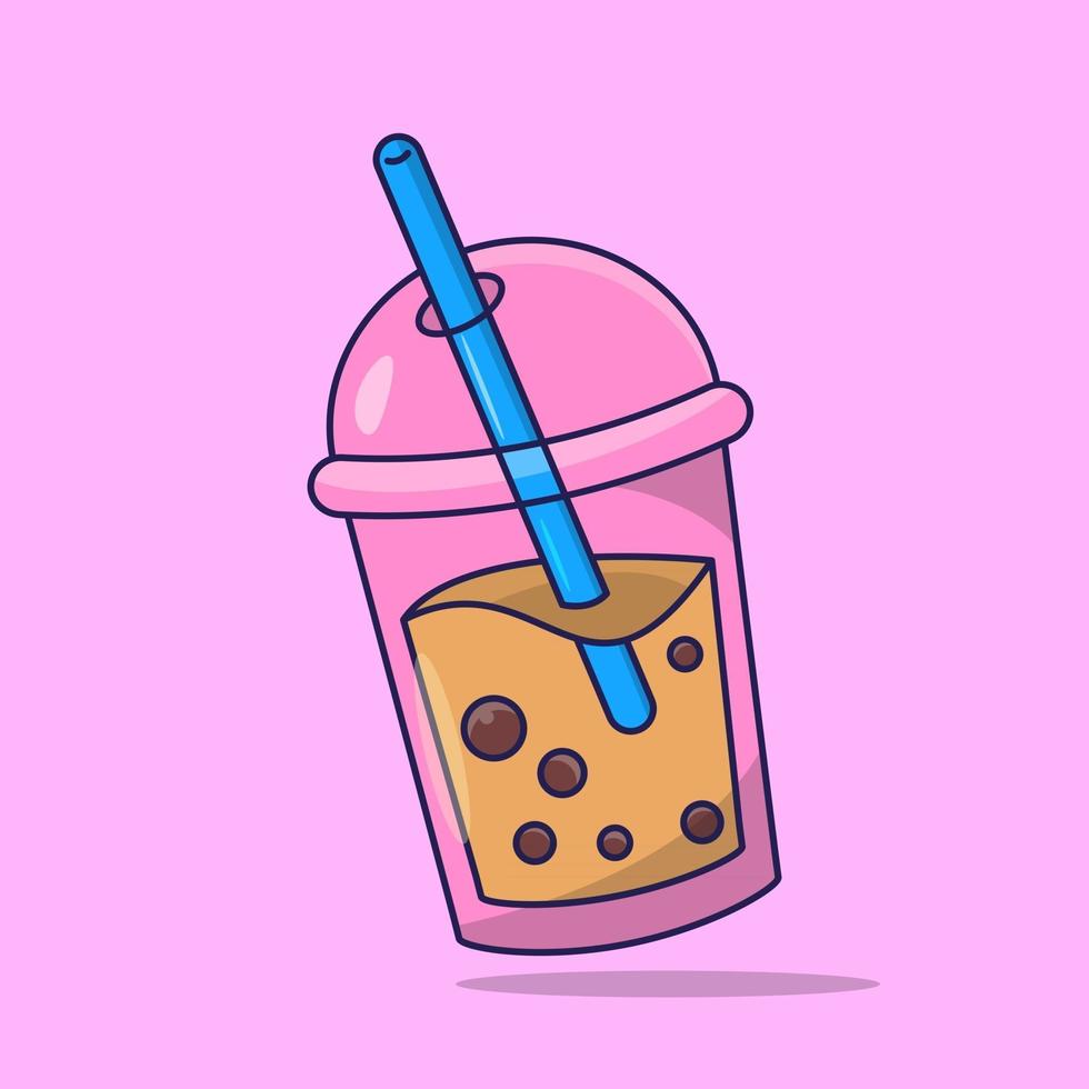 Boba Milchtee niedliche Illustration niedlichen Aufkleber Boba Milchtee vektor