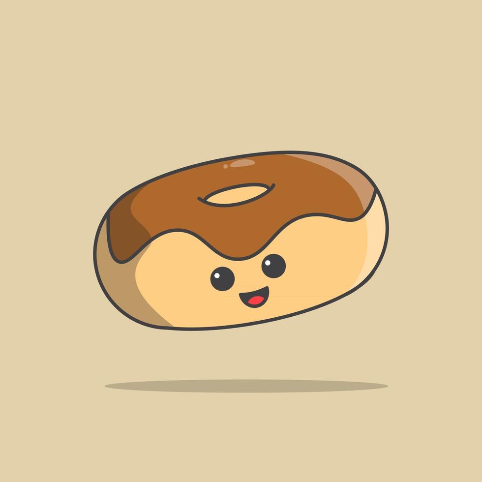 Donut Kawaii Illustration niedlichen Kawaii Illustration Charakter Food Icon Design vektor