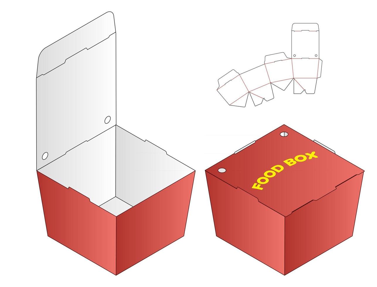 Box Verpackung gestanzte Vorlage Design 3D-Modell vektor