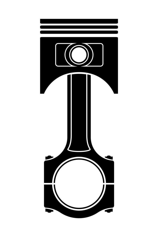kolv med en kopplingsstång del av en bilmotor lager vektorillustration isolerad på vit bakgrund vektor