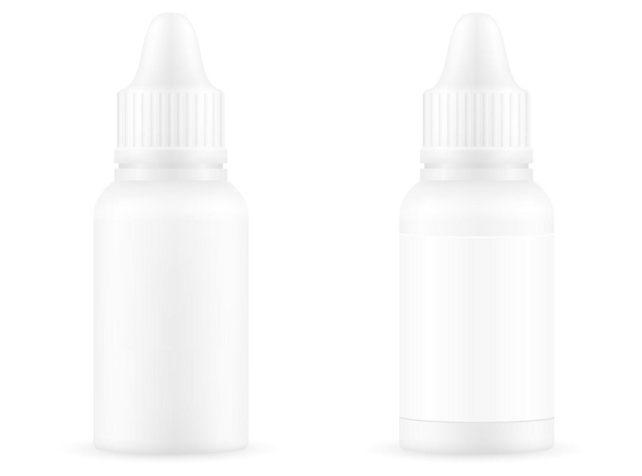 medizinische Tropfen in einer Plastikflasche für die Behandlung von Krankheiten leere Schablone leere Lager Vektor-Illustration isoliert auf weißem Hintergrund vektor