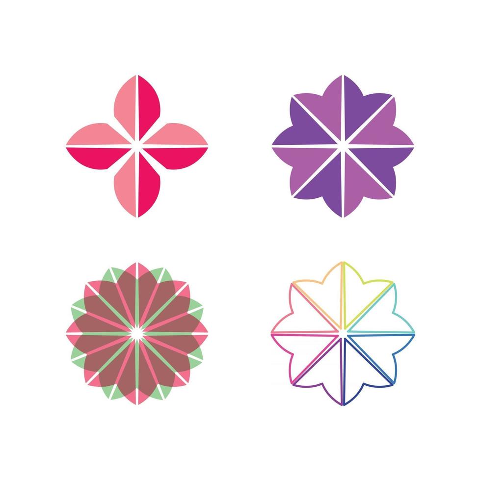 blomma uppsättning design vektor och logotyp ikonuppsättning färg av naturen