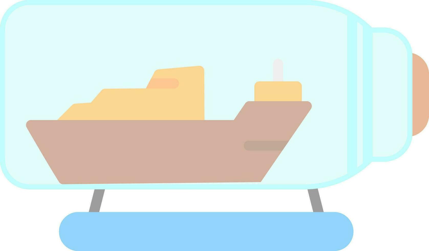 Schiff im ein Flasche Vektor Symbol Design