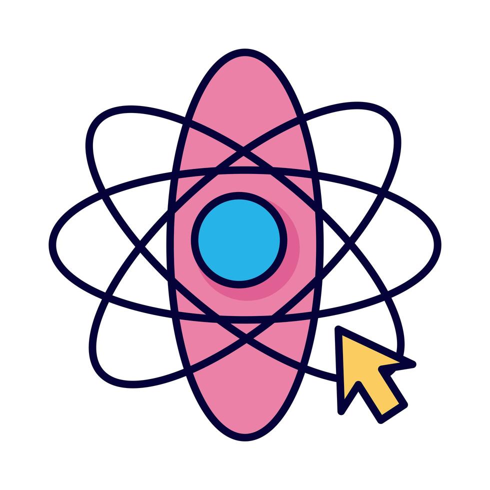 Atommolekül mit Mauspfeil-Linienstil vektor