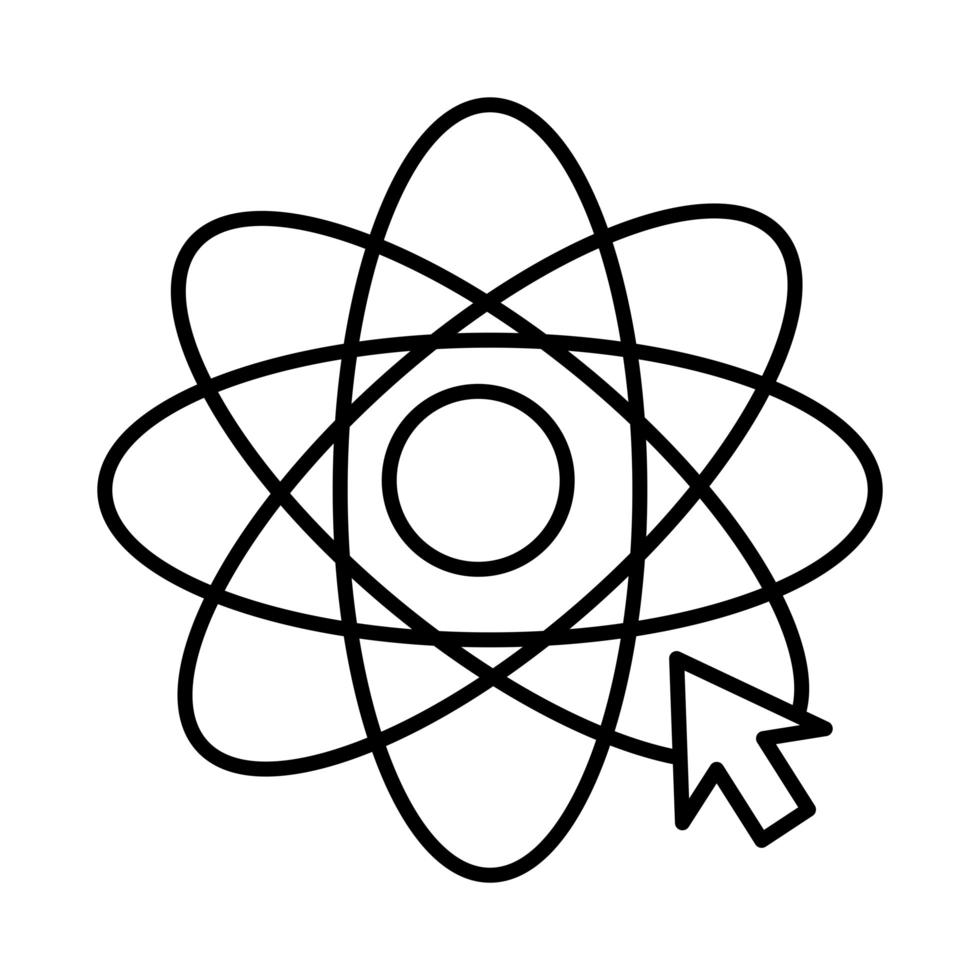 atommolekyl med muspil linje stil vektor