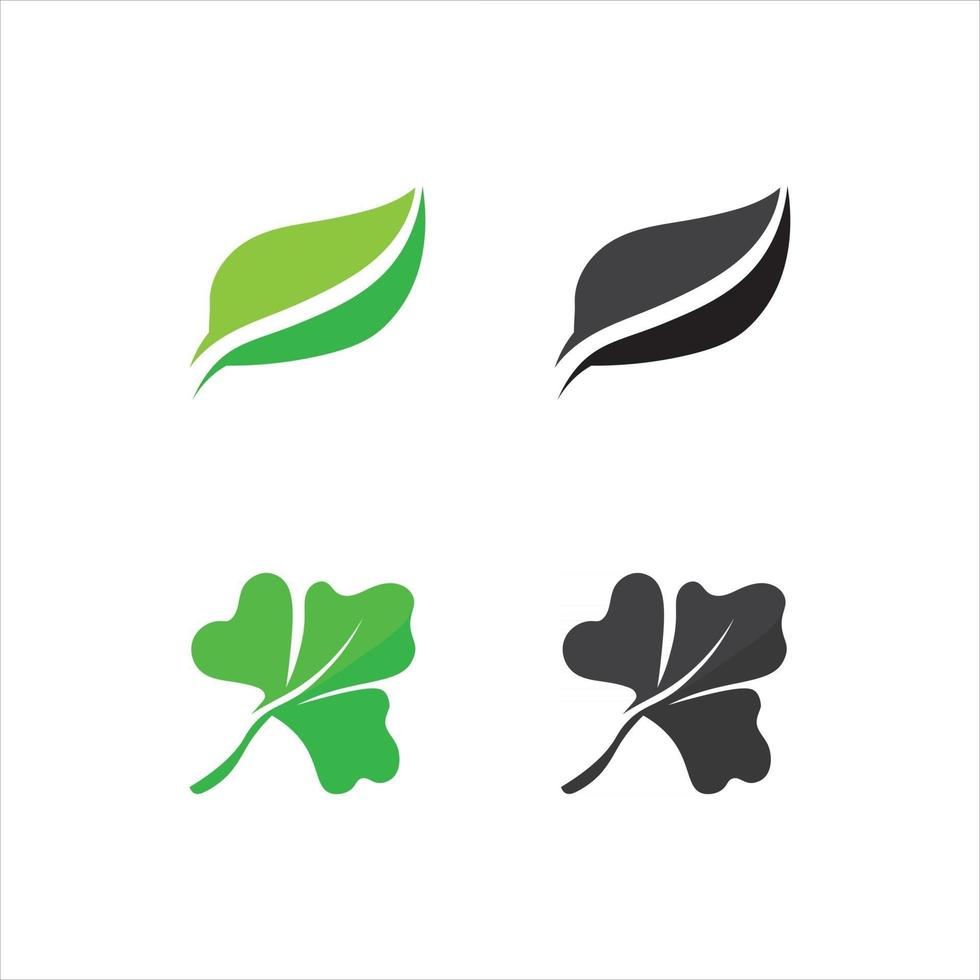 trädblad vektor och grönt logo design vänligt koncept