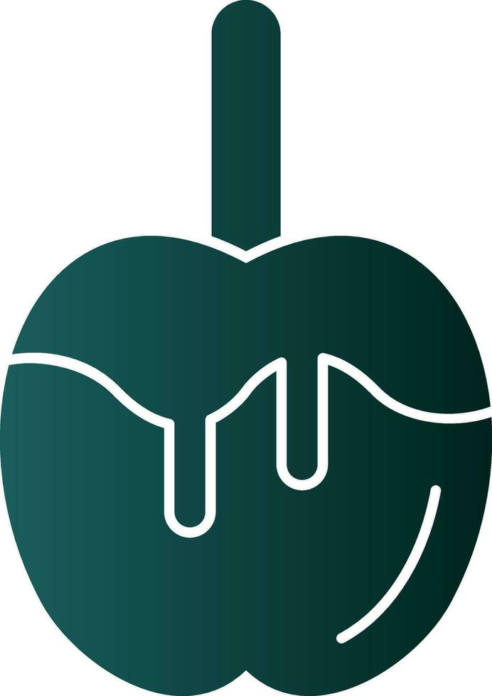 Karamell-Apfel-Vektor-Icon-Design vektor