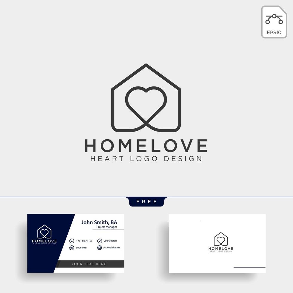 Liebe Home Line Logo Vorlage Vektor-Illustration Symbol Element isoliert Vektor