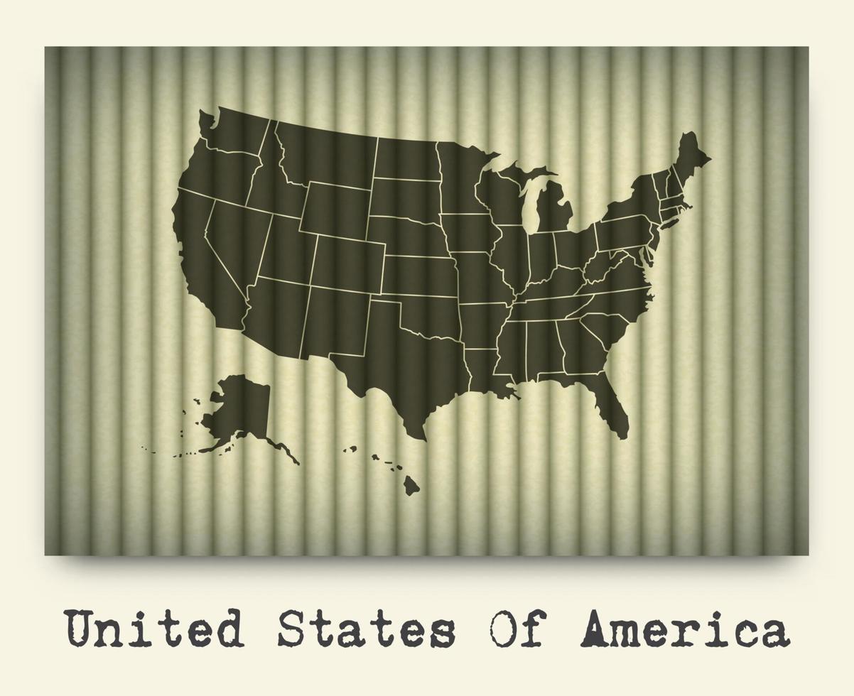 Vektor von Amerika Karte auf Karton