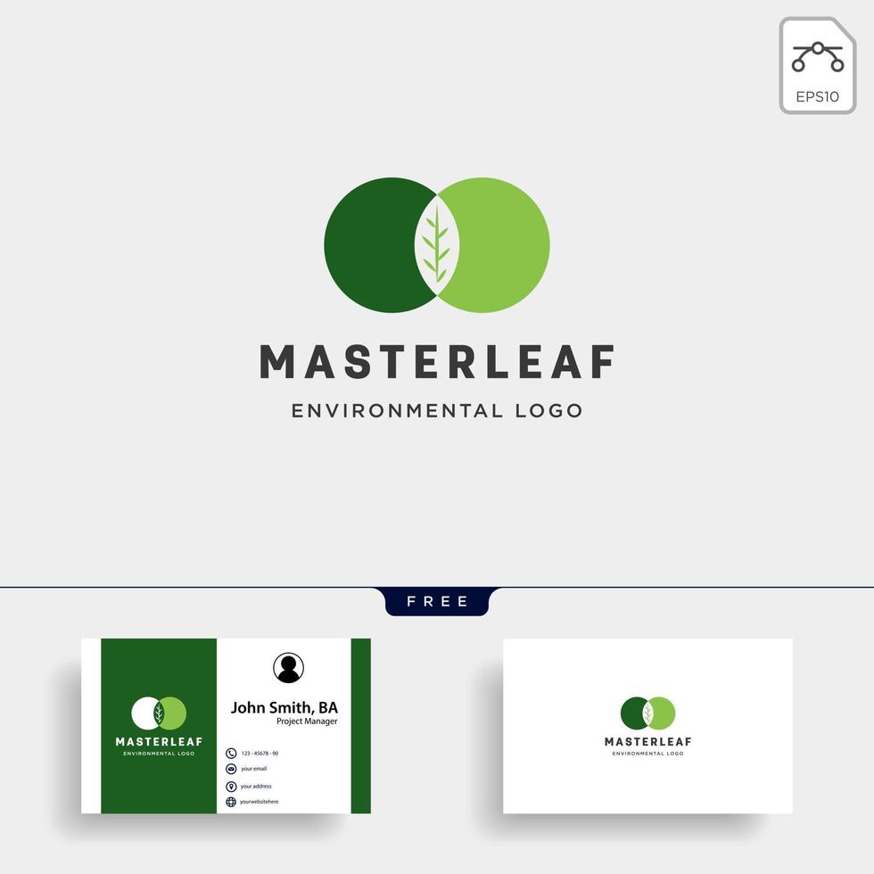 master leaf cirkel abstrakt enkel logotyp mall vektor illustration ikonelement med visitkort