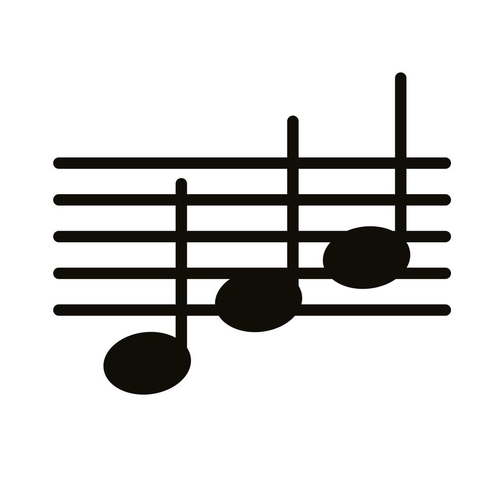 Musiknote in Musikpartitur Silhouette Stilikone vektor