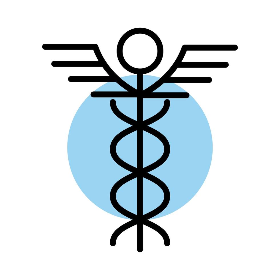 caduceus medicinsk symbol linje stilikon vektor