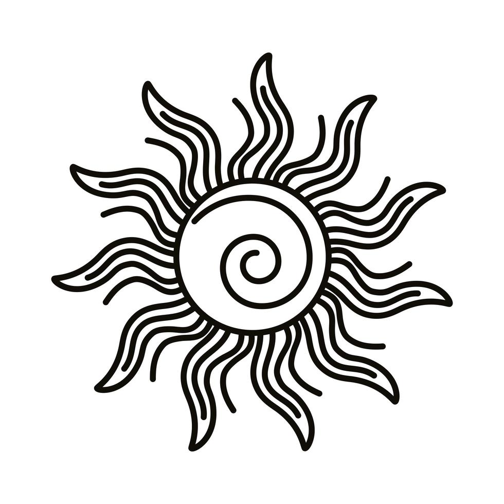 sol stjärntecken symbol linje stilikon vektor