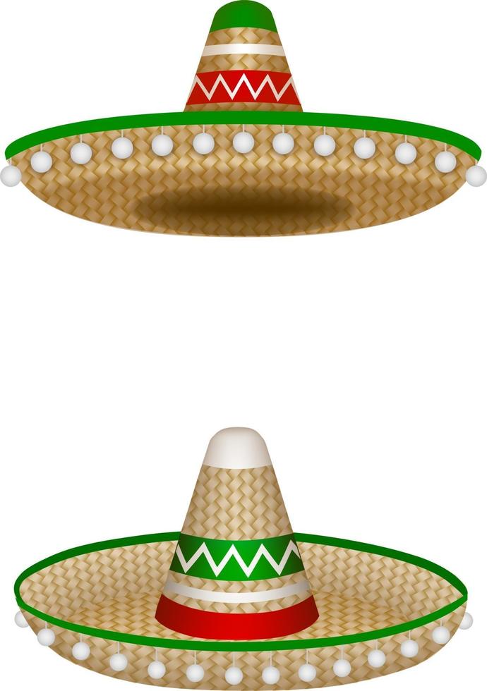 isolierter mexikanischer Sombrero vektor