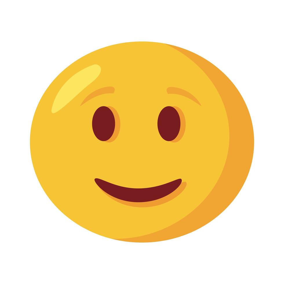 glückliche Emoji Gesicht klassische flache Stilikone vektor