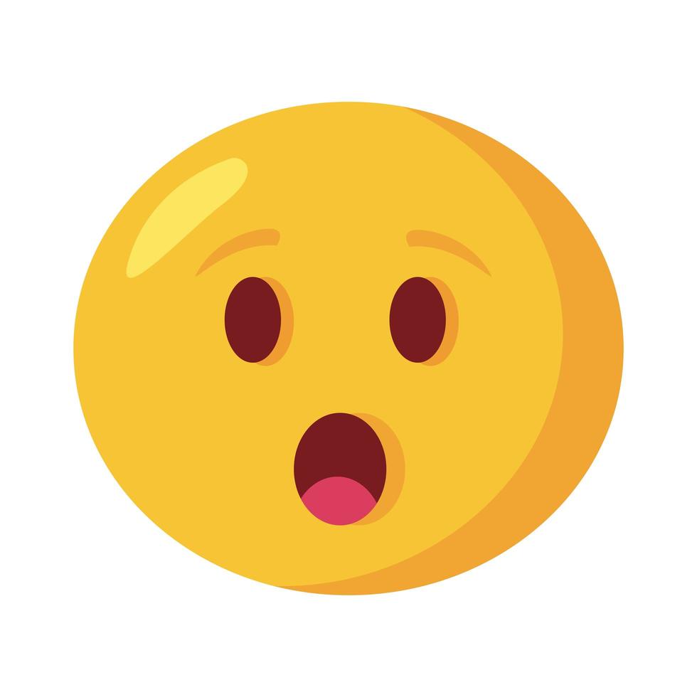verängstigte Emoji Gesicht klassische flache Stilikone vektor